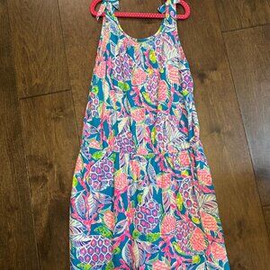 Lilly Pulitzer Sundari Skort Romper Maldives Green Turtle Wave Size XL Girls